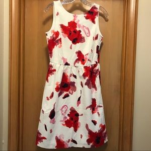 Dalia Red/PinkWhite Floral Midi Dress